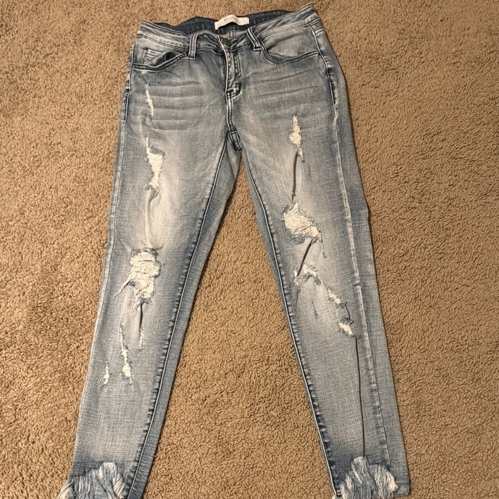 KanCan Blue Skinny Distressed Jeans